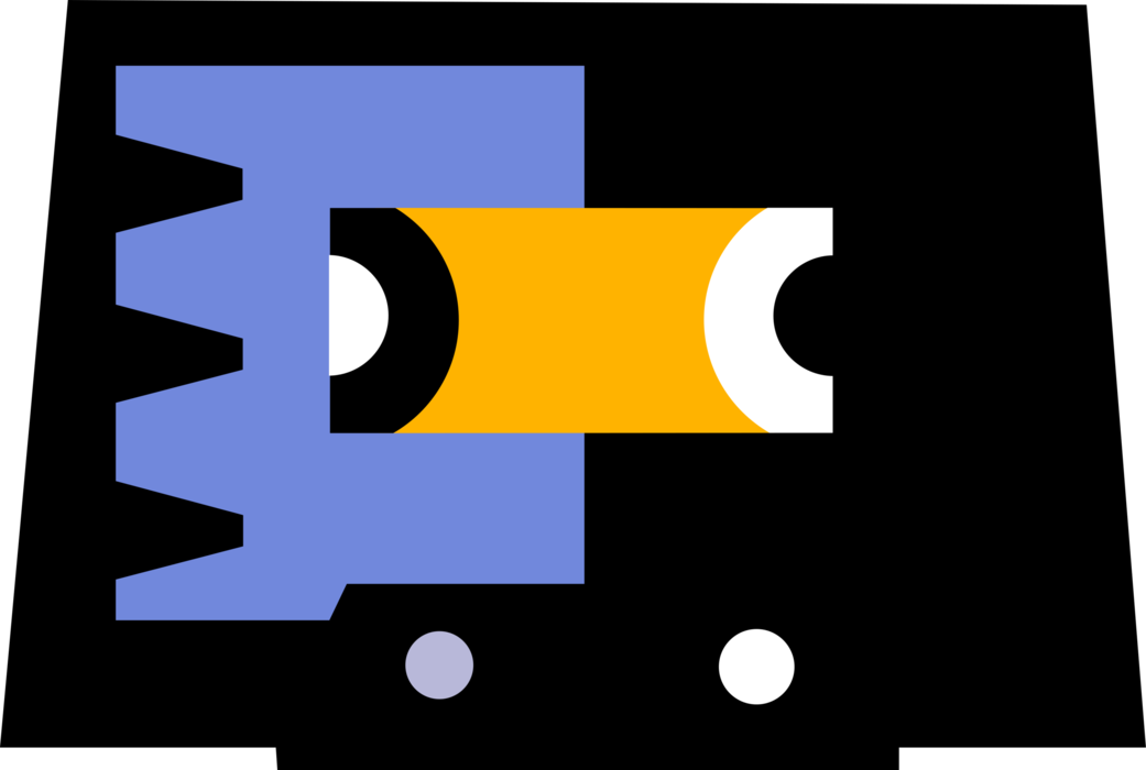 Vector Illustration of Analog Magnetic Audio Tape Cassette