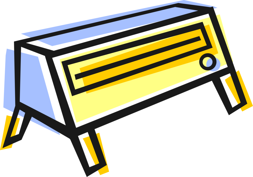 Vector Illustration of Electric Heater Radiator Provides Radiant Heat