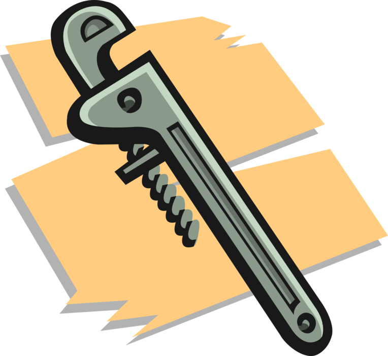 Vector Illustration of Pipe Wrench or Stillson Wrench used for Turning Soft Iron Pipes