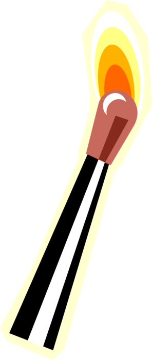 Vector Illustration of Igniting Match 