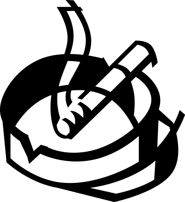 Vector Illustration of Tobacco Cigarette for Smoking in Ashtray