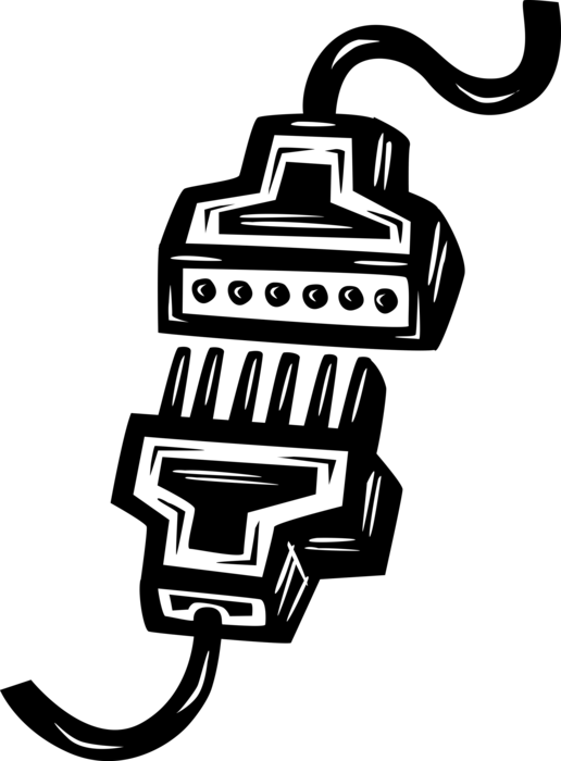 Vector Illustration of Computer Peripheral Cable Connectors