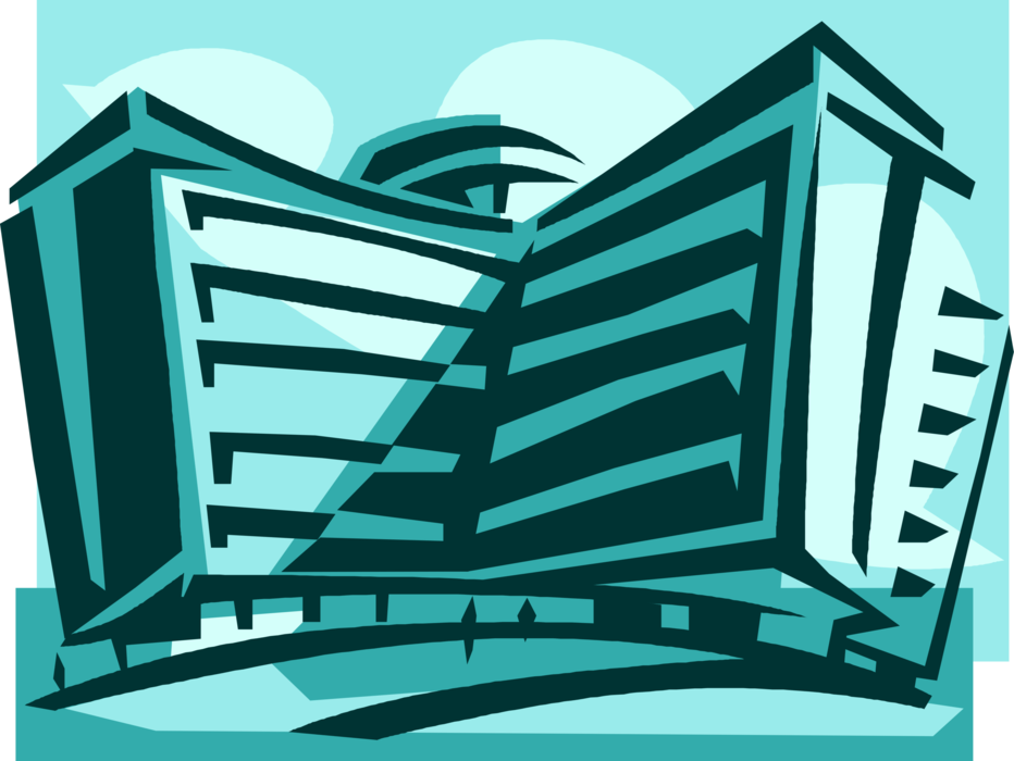 Vector Illustration of Apartment or Office Building Architecture
