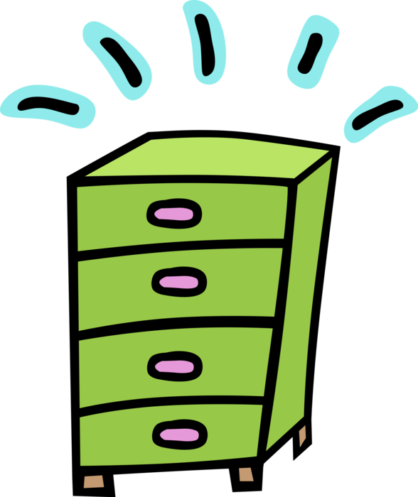 Vector Illustration of Dresser Bureau Chest of Drawers Furniture