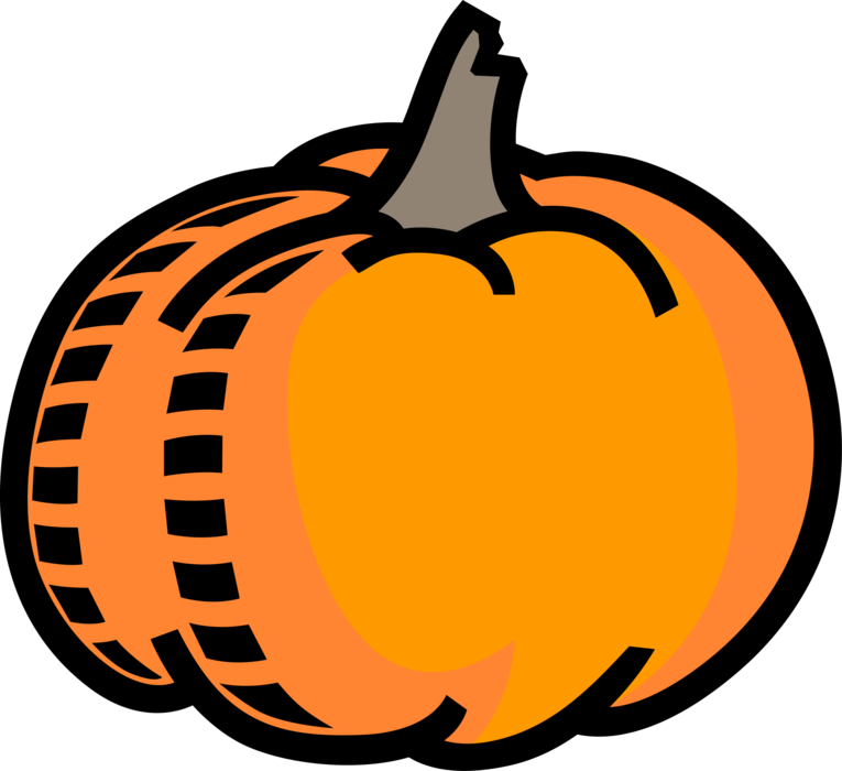 Vector Illustration of Halloween Jack-o'-Lantern Squash Pumpkin