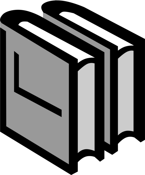 Vector Illustration of Books as Printed Works of Literature Fiction or Nonfiction Borrowed from Lending Library