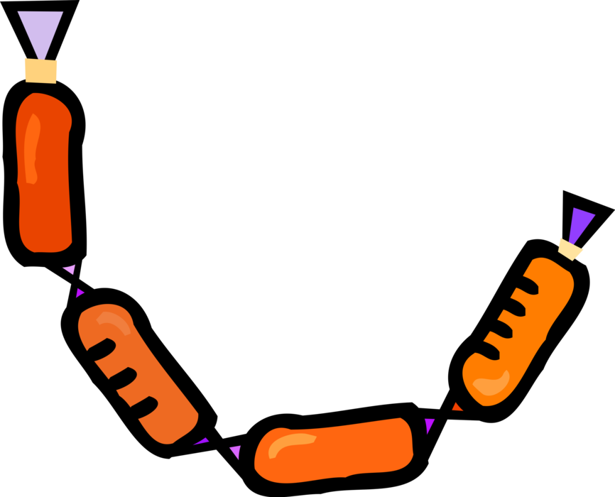 Vector Illustration of Sausage Links From Delicatessen