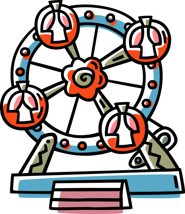 Vector Illustration of Ferris Wheel Children's Toy