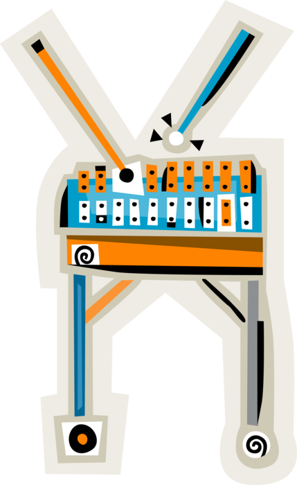 Vector Illustration of Xylophone Chromatic Musical Instrument