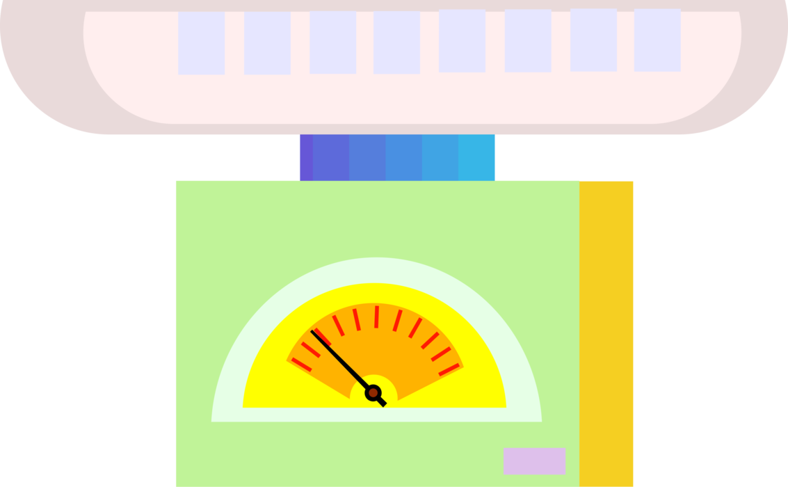 Vector Illustration of Weigh Scale Force-Measuring Device for Weight Measurement