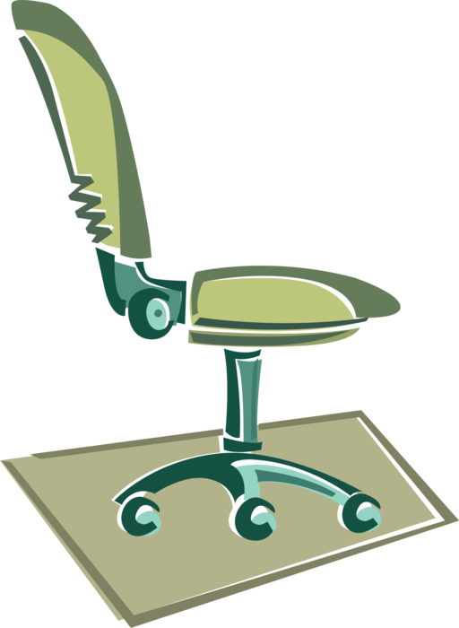 Vector Illustration of Office Steno Chair Furniture on Wheels