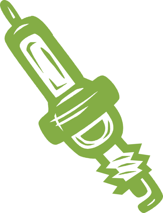 Vector Illustration of Spark Plug Ignition System to Deliver Electric Current
