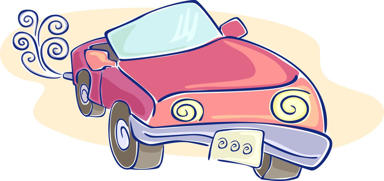Vector Illustration of Convertible Automobile Motor Vehicle Car