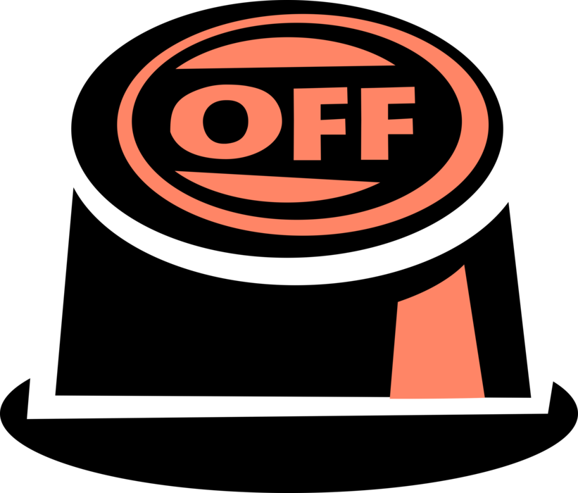 Vector Illustration of Off Switch Mechanism