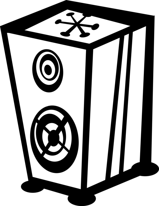 Vector Illustration of Home Audio Entertainment Stereo Music Speaker Loudspeaker