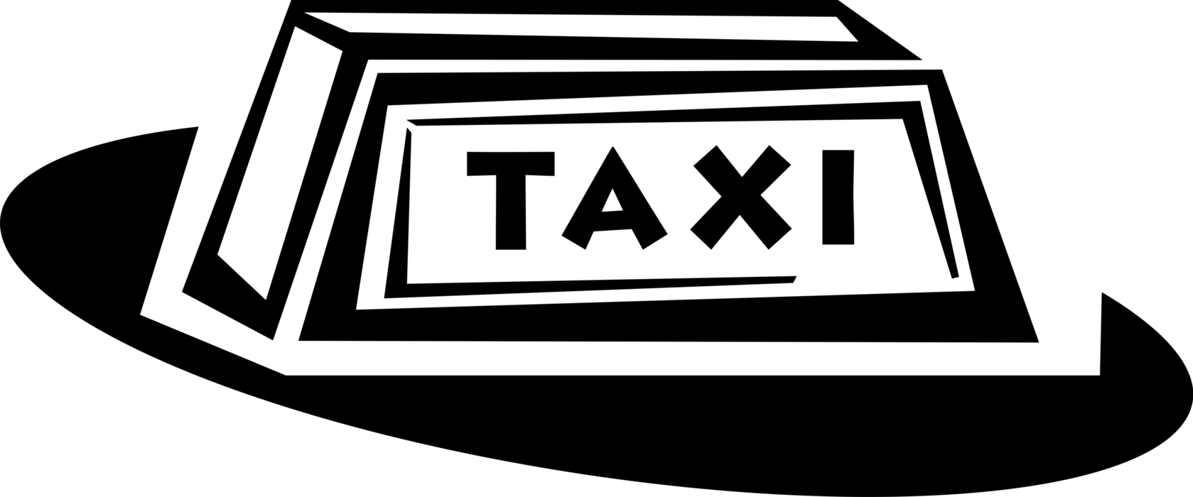 Vector Illustration of Taxicab Taxi or Cab Vehicle for Hire Automobile Motor Car Sign