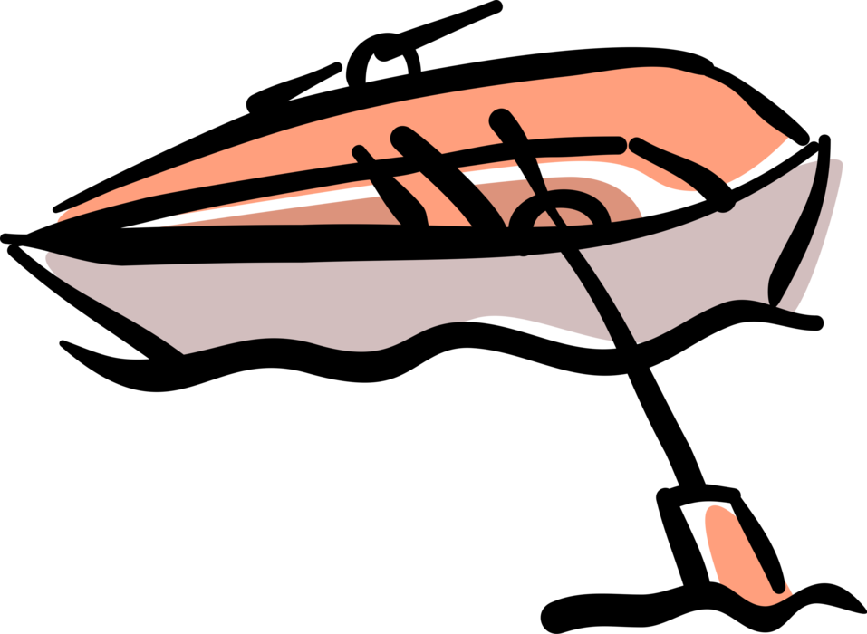 Vector Illustration of Rowboat or Row Boat Watercraft for Rowing on Water