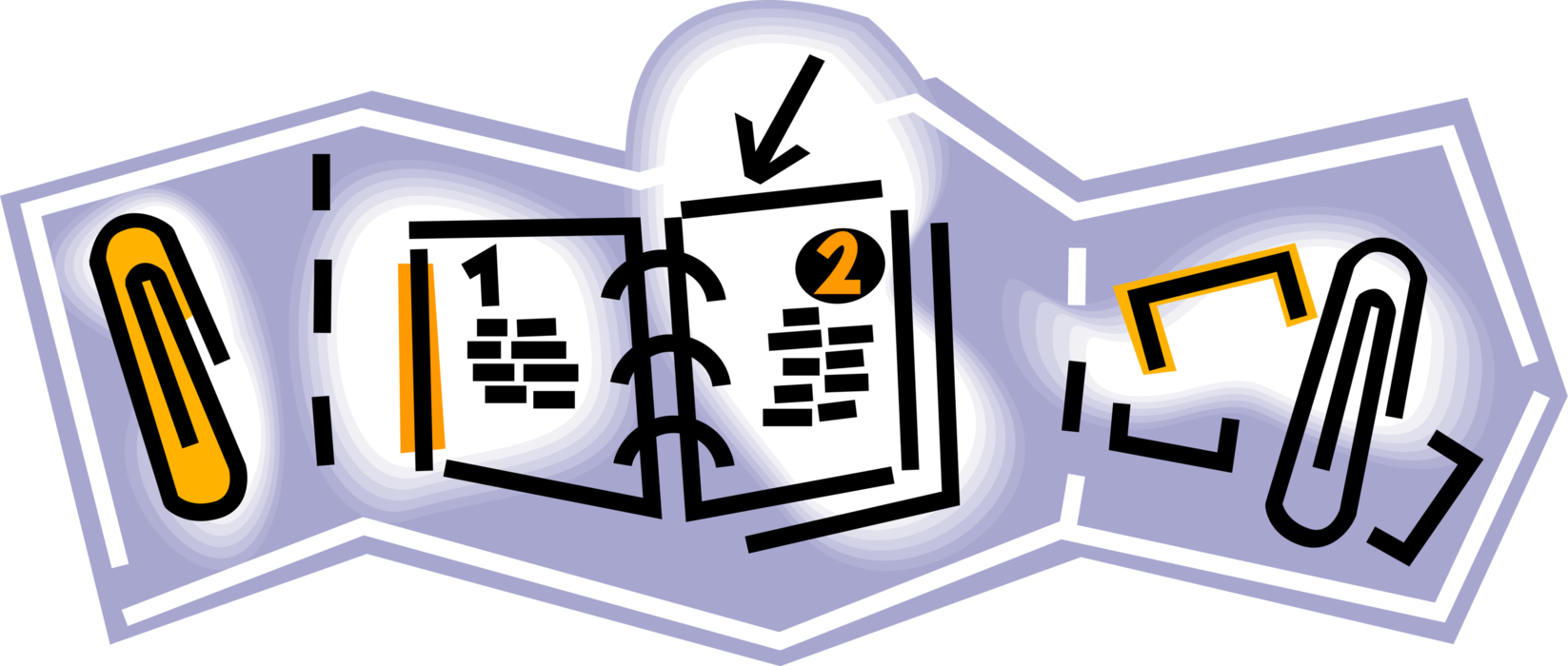 Vector Illustration of Scheduler Daily Calendar Task Manager and Personal Organizer with Paper Clips