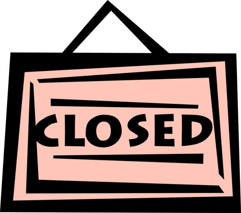 Vector Illustration of Retail Merchandising Closed Sign