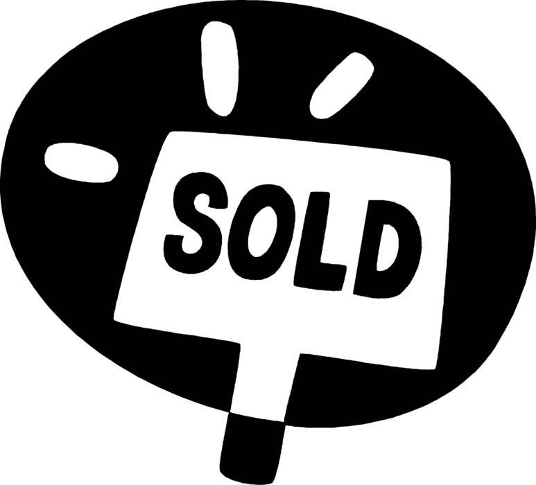 Vector Illustration of Residential Real Estate Sold Sign