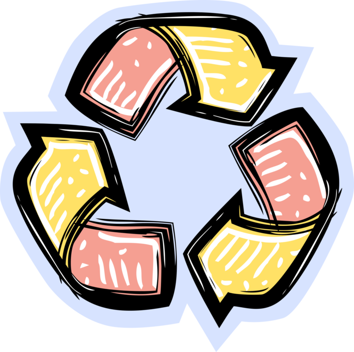 Vector Illustration of International Recycling Logo Recycles and Converts Waste Materials into Reusable Objects