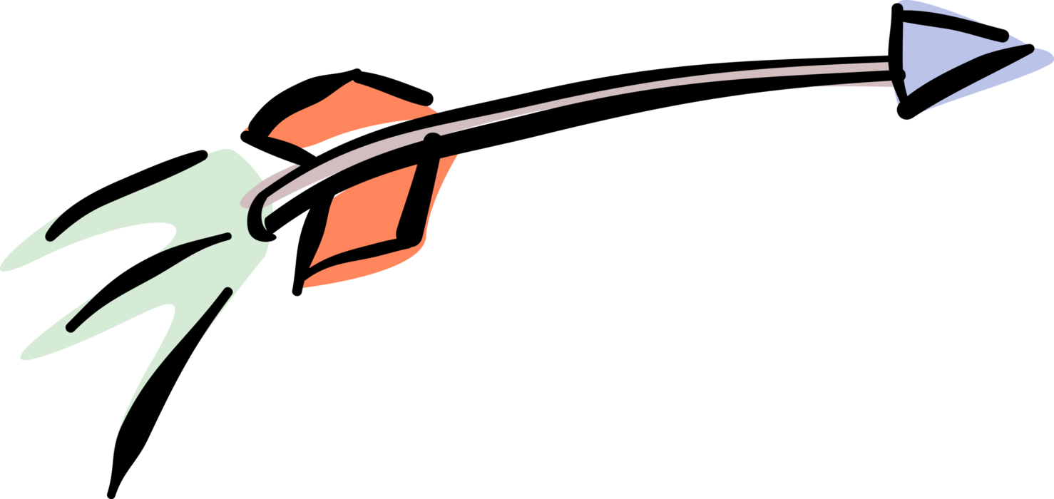 Vector Illustration of Archery Marksmanship Arrow Shaft in Flight