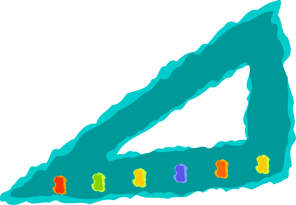 Vector Illustration of Triangle Ruler, Rule or Line Gauge Measures Distances