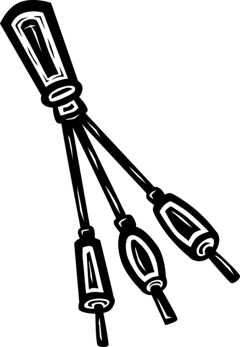 Vector Illustration of Stereo Audio Cable Connectors