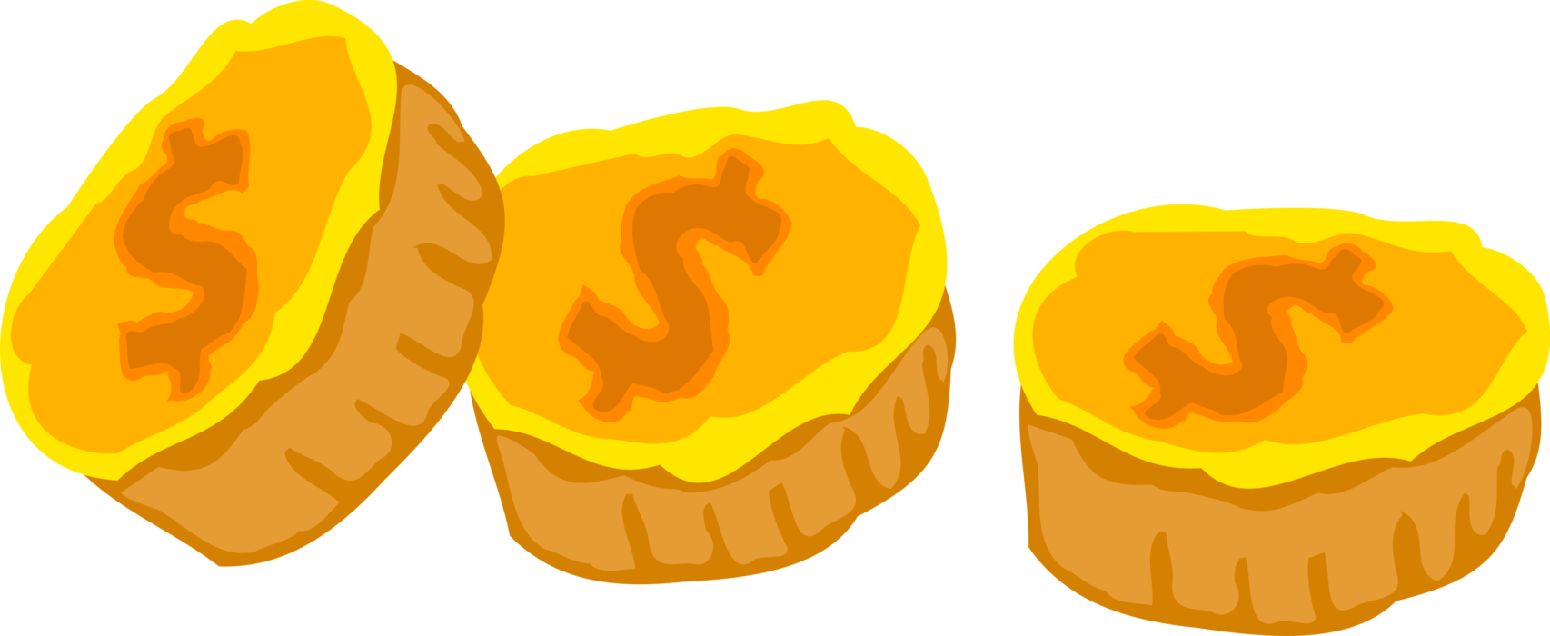Vector Illustration of Valuable Metal Coins as Medium of Exchange or Legal Tender Money