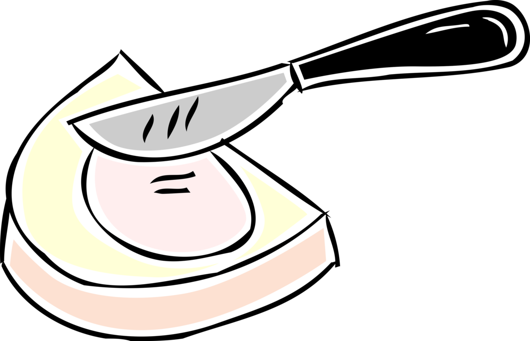 Vector Illustration of Slice of Bread with Jelly or Jam