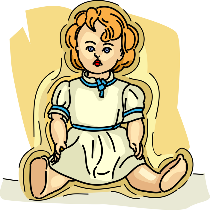 Vector Illustration of Child's Play Toy Doll