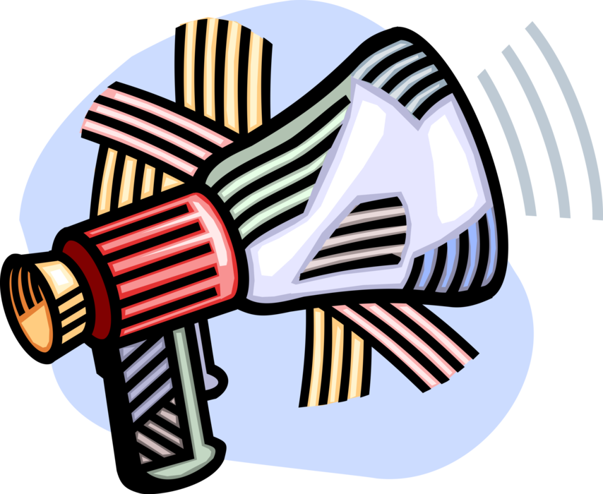 Vector Illustration of Megaphone or Bullhorn to Amplify Voice and Broadcast Message