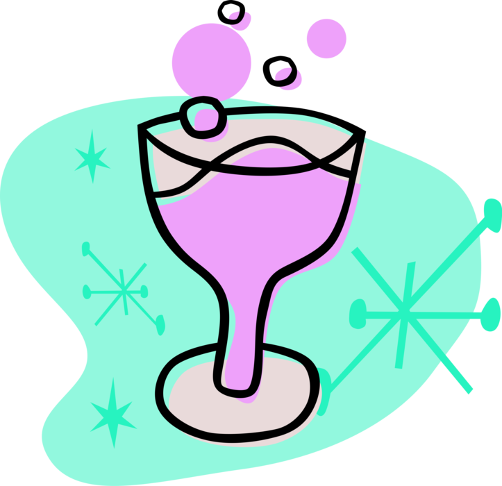 Vector Illustration of Wine Glass Serves Alcohol Beverage Drink