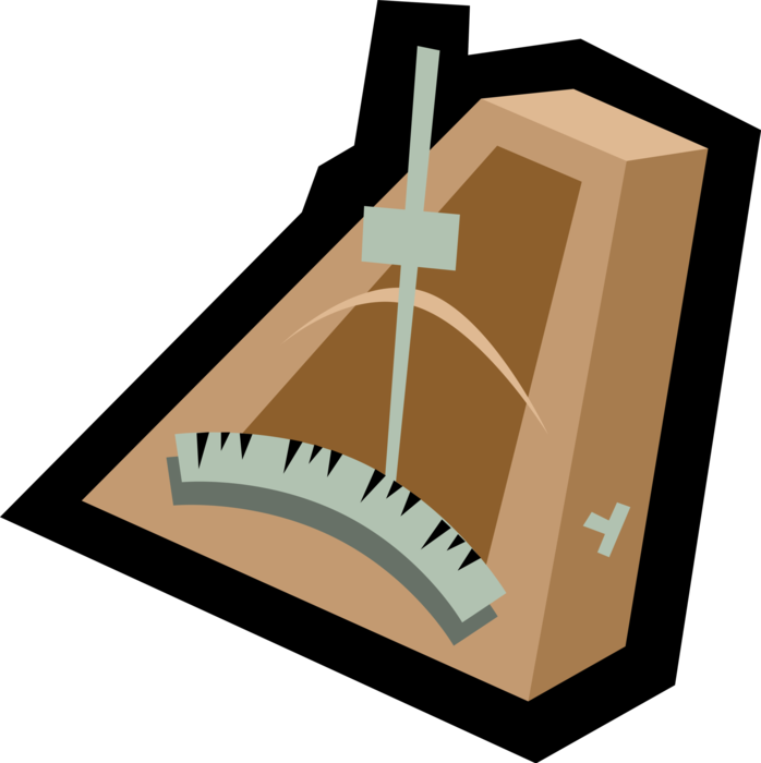 Vector Illustration of Musician's Metronome Helps Keep Steady Tempo