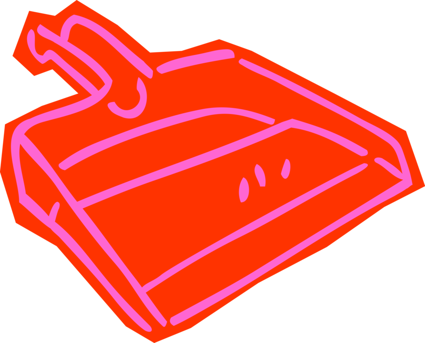 Vector Illustration of Dust Pan for Cleaning Dirt from Floor