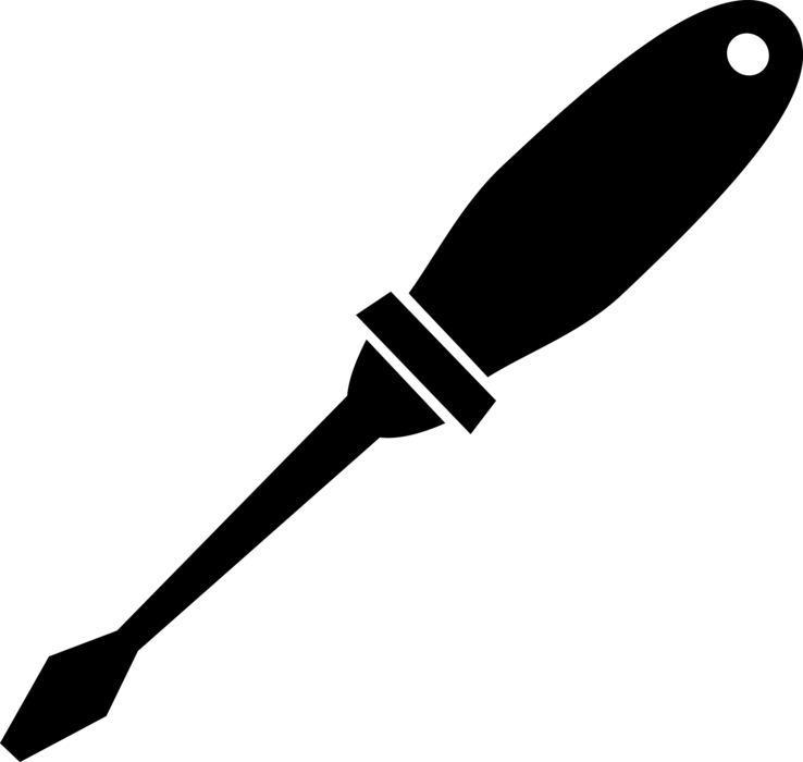 Vector Illustration of Screwdriver Tool for Driving or Removing Screws