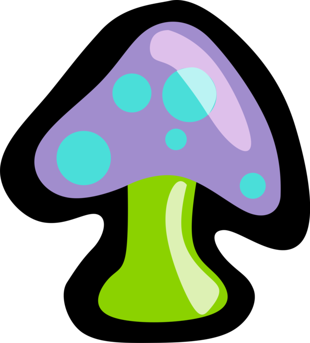 Vector Illustration of Edible Mushroom or Toadstool Fleshy Spore-Bearing Fungus Food