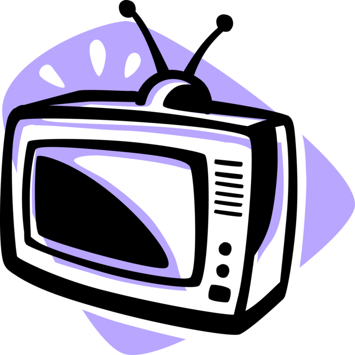 Vector Illustration of Television or TV Set Mass Medium, for Entertainment, Education, News, and Advertising