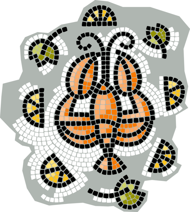 Vector Illustration of Decorative Mosaic Clawed Lobster Shellfish Marine Crustacean Seafood