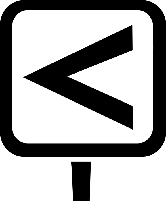 Vector Illustration of Traffic Road Sign with Less-Than Sign of Inequality