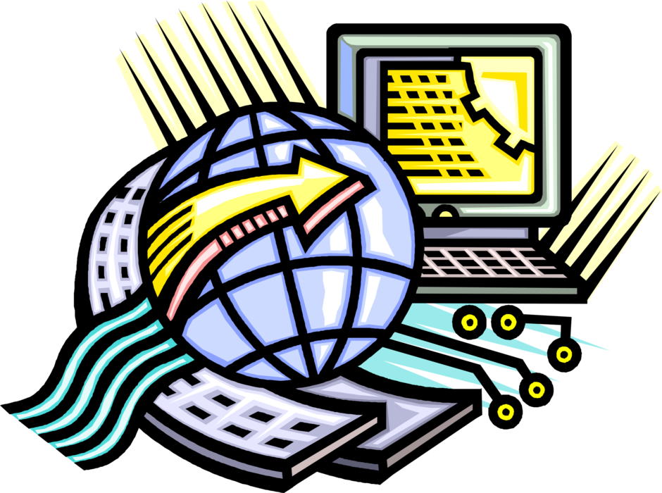 Vector Illustration of Global Telecommunications in Information Age