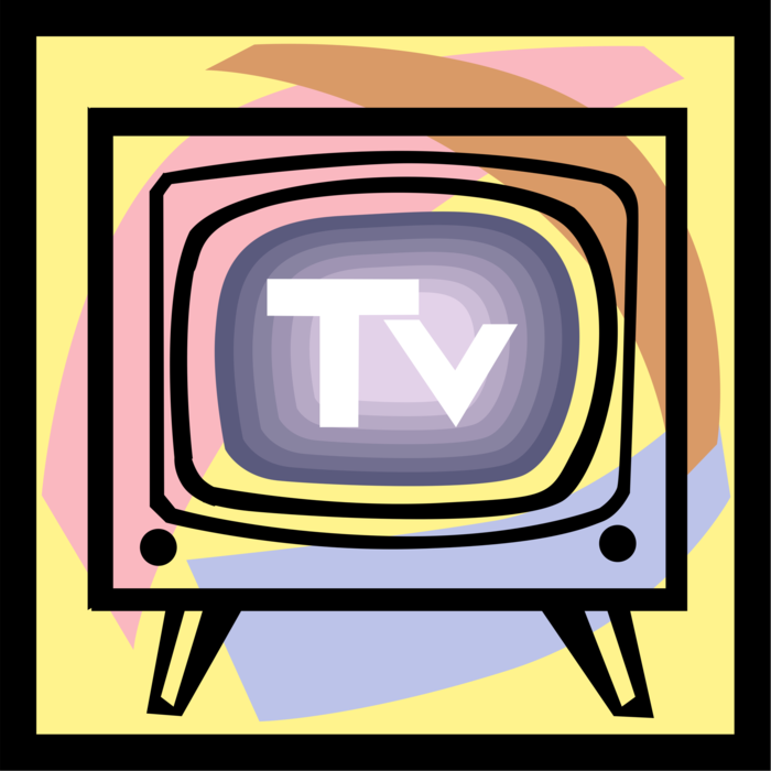 Vector Illustration of Television or TV Set Mass Medium, for Entertainment, Education, News, and Advertising