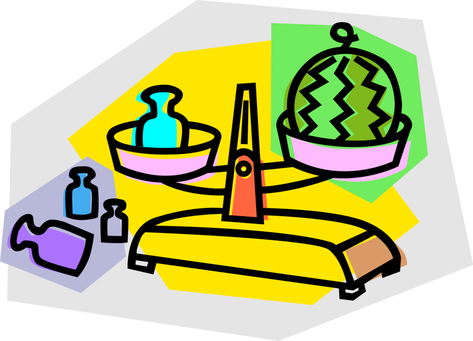 Vector Illustration of Weigh Scale Force-Measuring Device for Weight Measurement