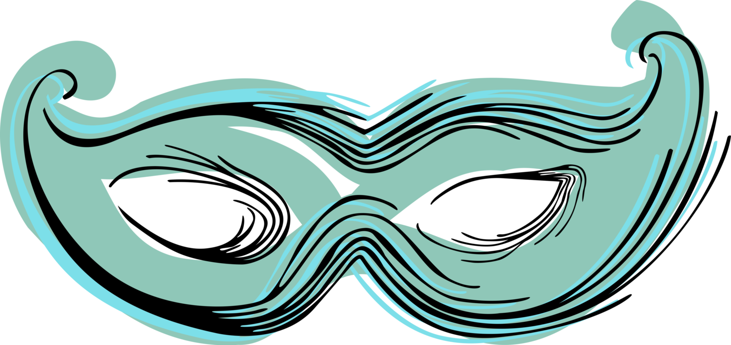 Vector Illustration of Masquerade Ball or Mardi Gras, Shrove Tuesday, or Fat Tuesday Costume Mask