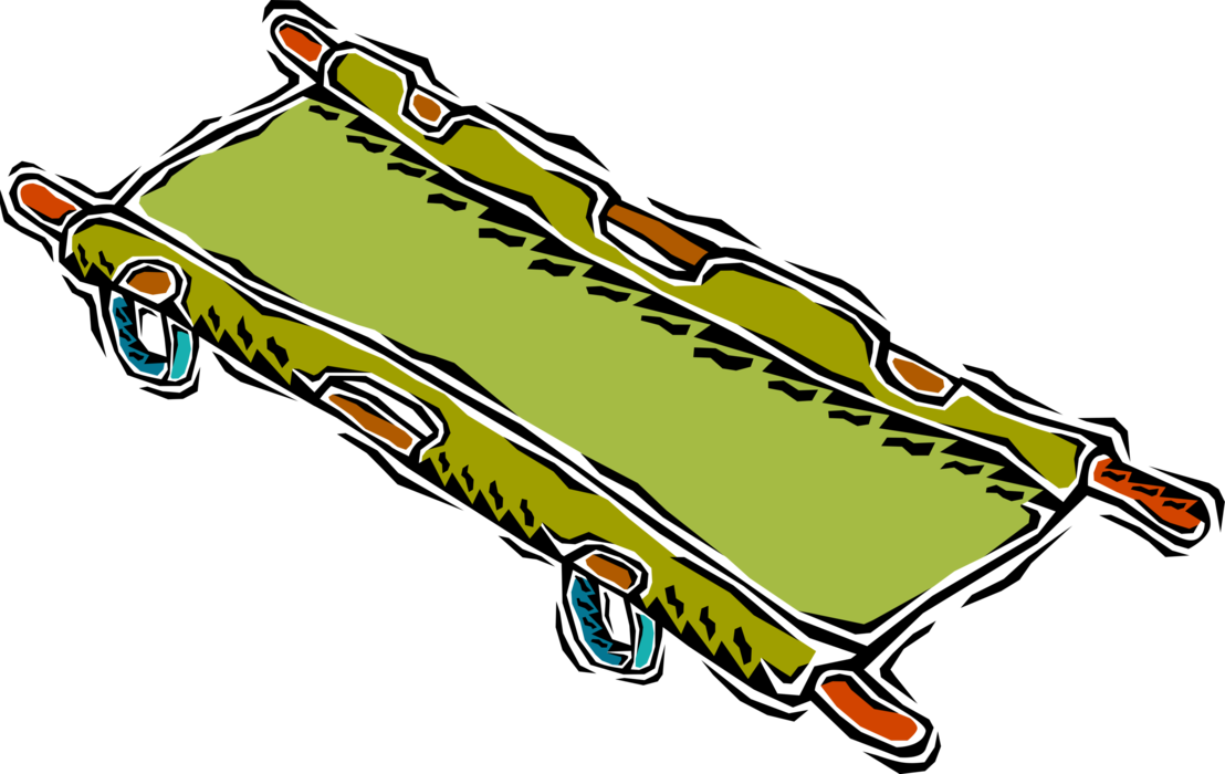 Vector Illustration of Hospital Stretcher Apparatus for Moving and Transporting Patients