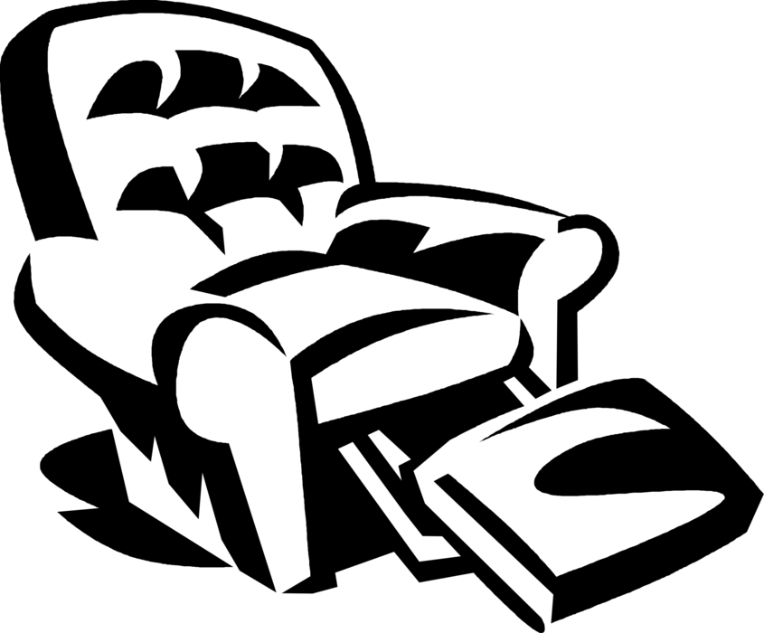Vector Illustration of La-Z-Boy Reclining Chair Upholstered Recliner Furniture