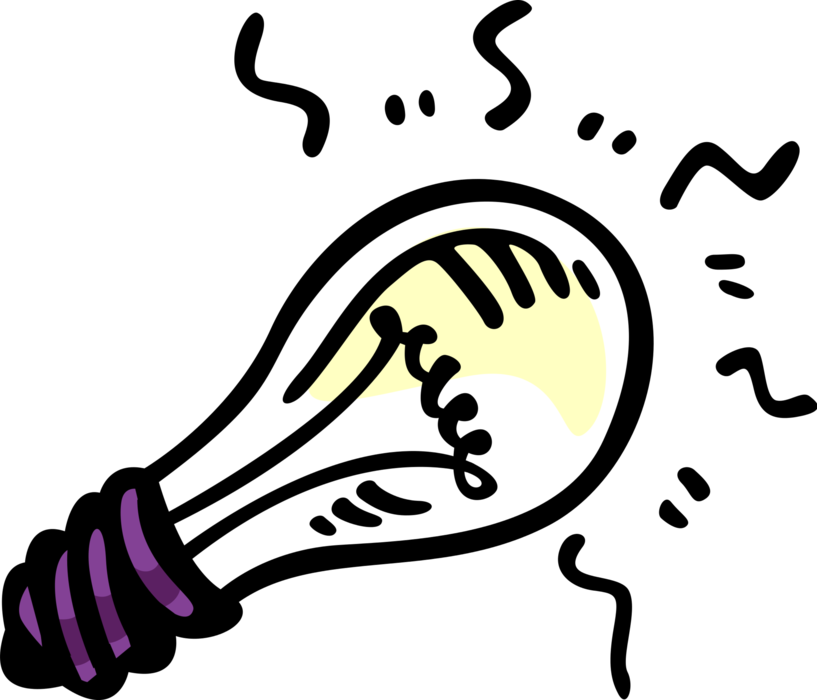 Vector Illustration of Light Bulb Provides Light as Illumination Source