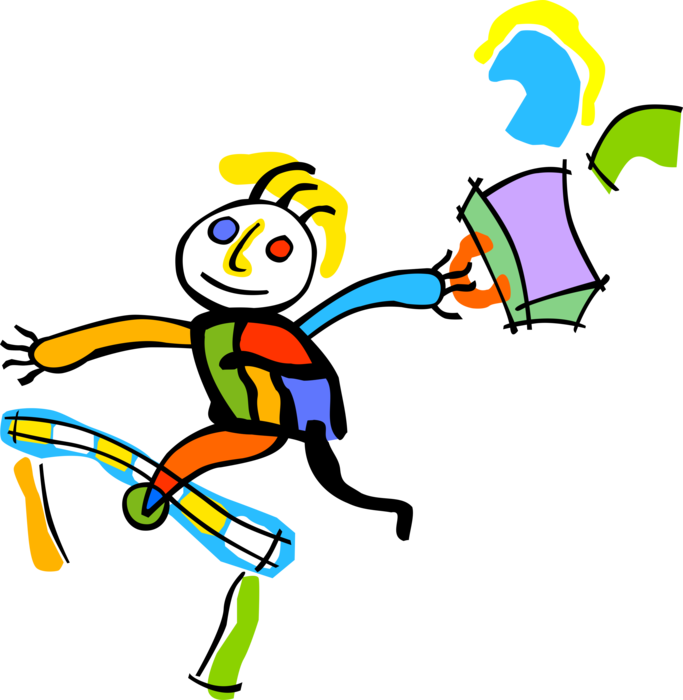 Vector Illustration of Student Track and Field Hurdler Jumping Hurdles