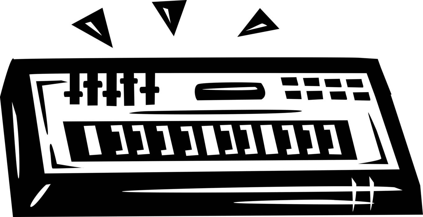 Vector Illustration of Electronic Synthesizer Piano Keyboard Musical Instrument