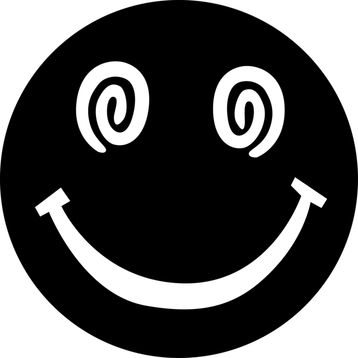 Vector Illustration of Anthropomorphic Happy Face Smiling